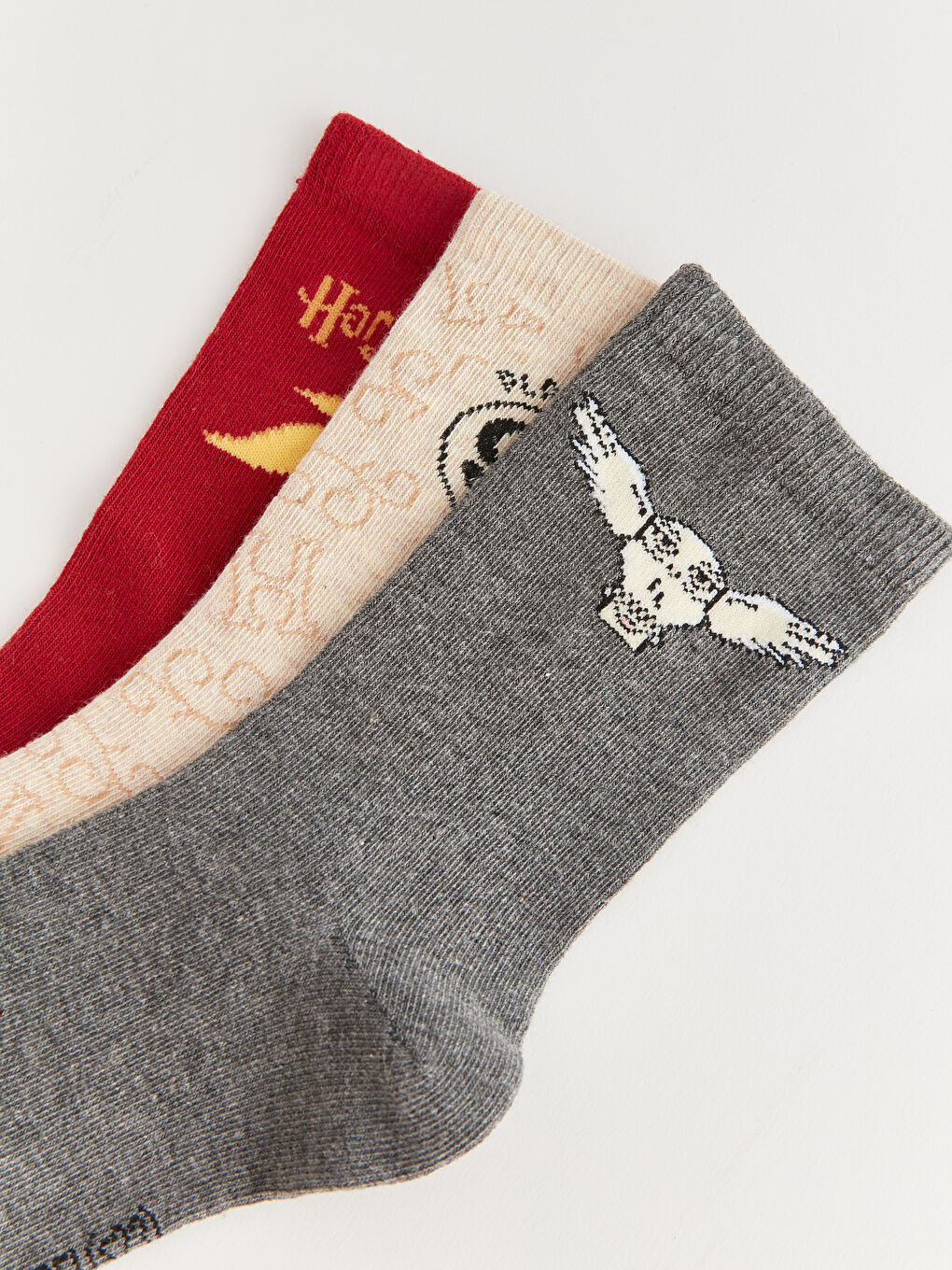 LCW DREAM Harry Potter Printed Women's Ankle Socks Pack of 3 -W31477Z8-LAM