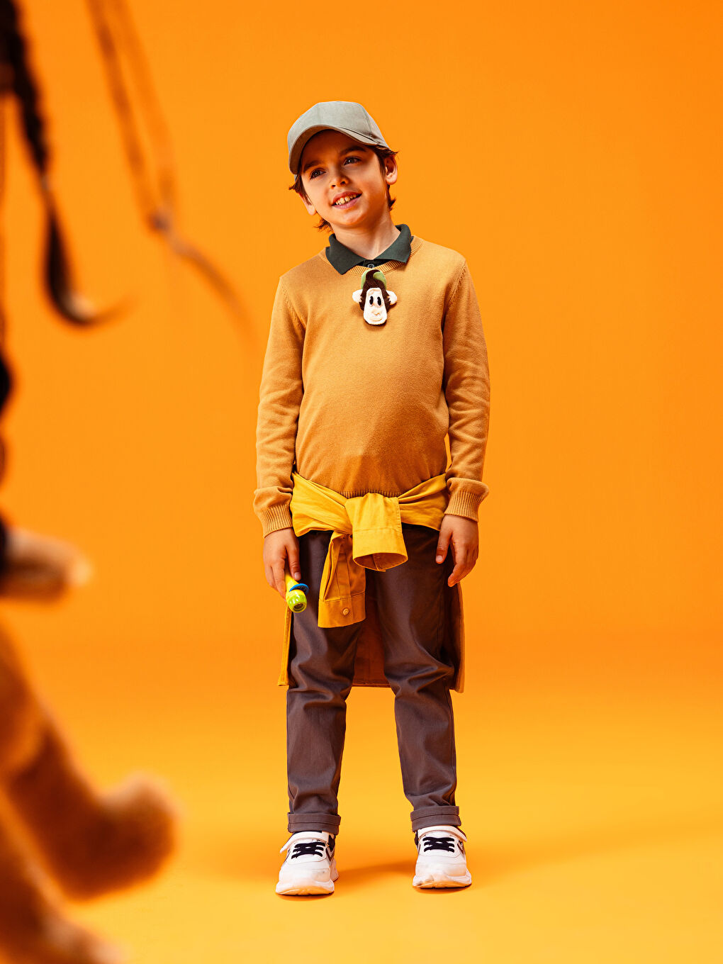 LCW Kids بلوز یاخەی V ئاسایی قۆڵ درێژ بۆ کوڕان تریکۆ سوێتر -W31493Z4-GXD