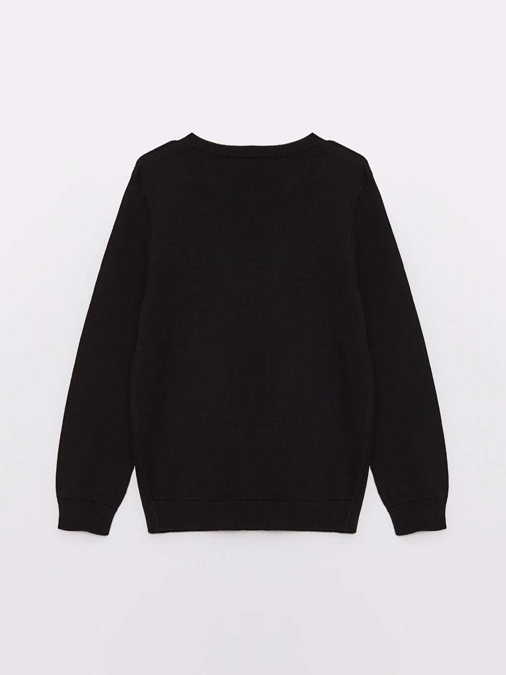 Crew Neck Basic Long Sleeve Boys' Knitwear Sweater-1
