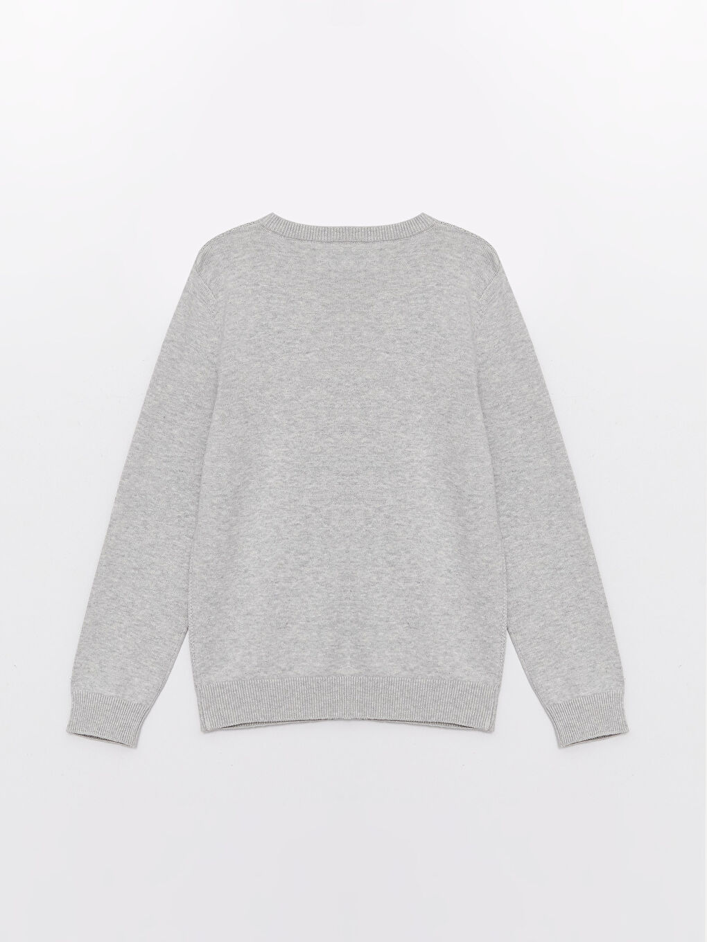 Свитер с круглым вырезом, базовый, с длинным рукавом, для мальчиков, трикотажный-1