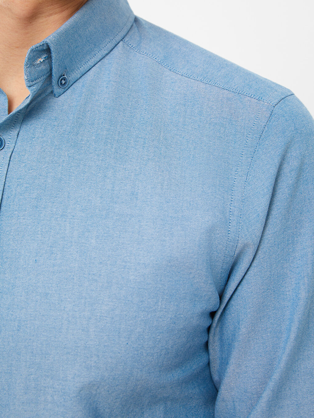 Slim Fit Long Sleeve Oxford Men's Shirt-3