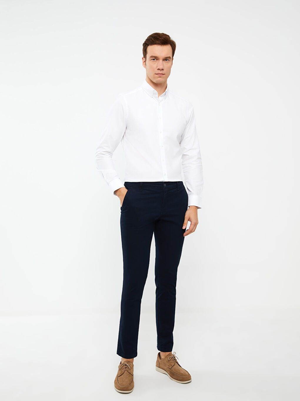 LCWAIKIKI Classic Slim Fit Long Sleeve Oxford Men's Shirt -W31536Z8-Q6K