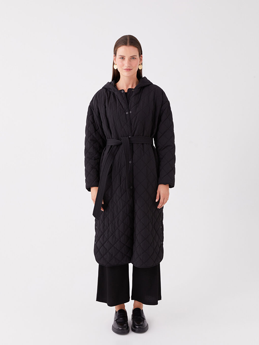 Hooded Quilted Women's Puffer Coat-2