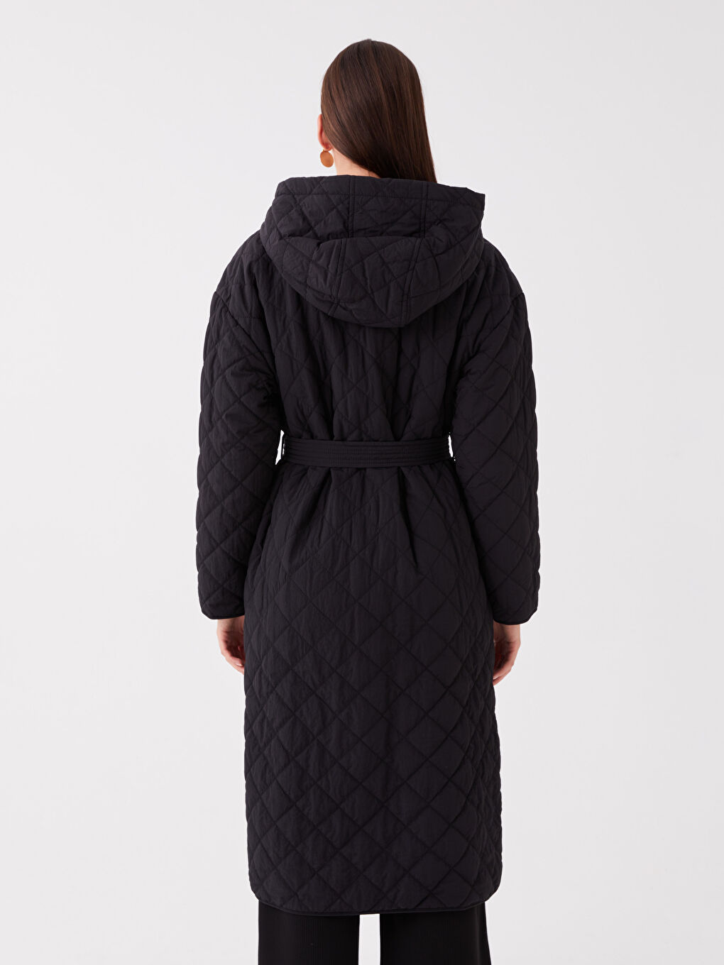 Hooded Quilted Women's Puffer Coat-5