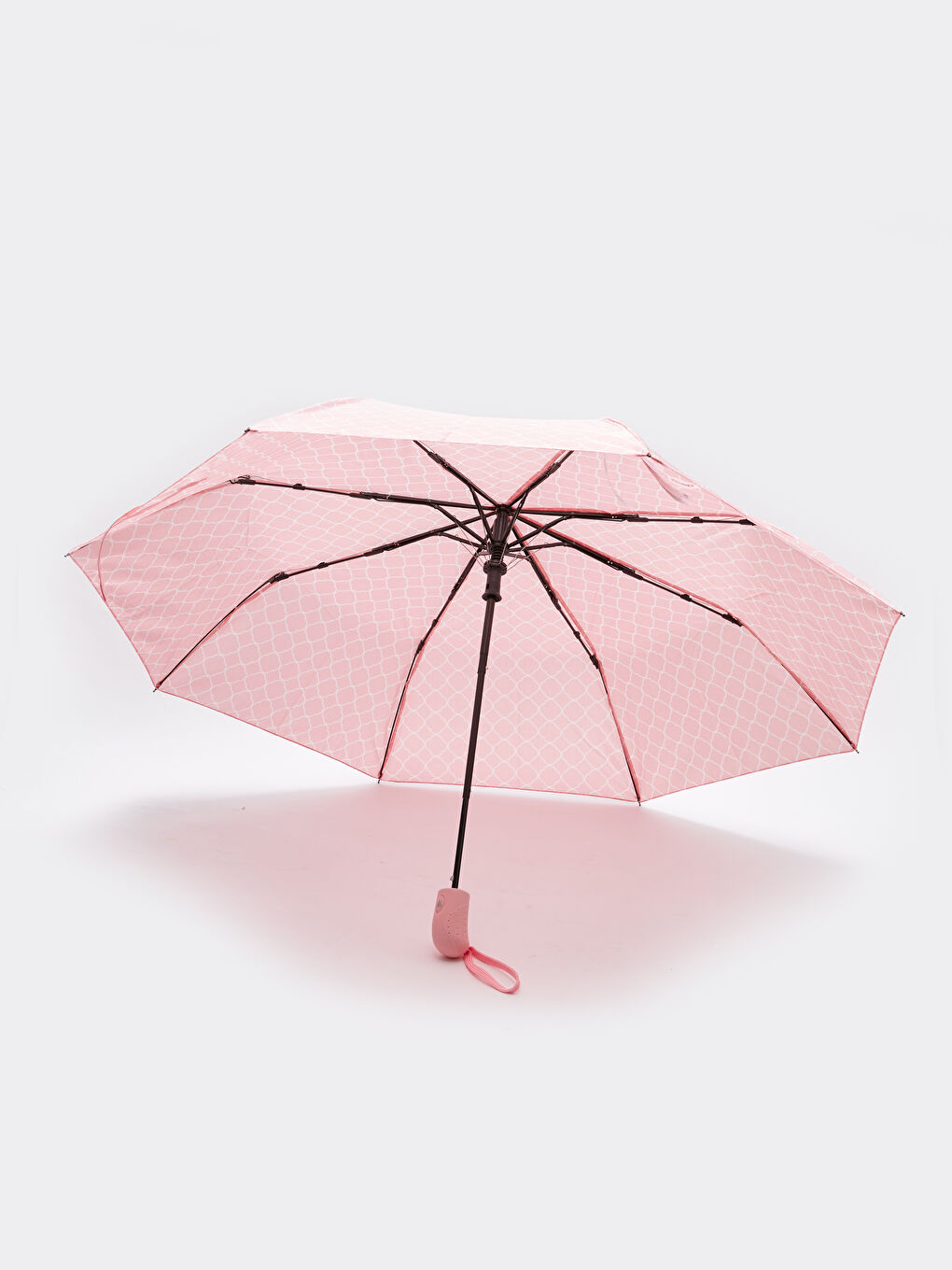 Pembe Desenli Katlamalı Şemsiye