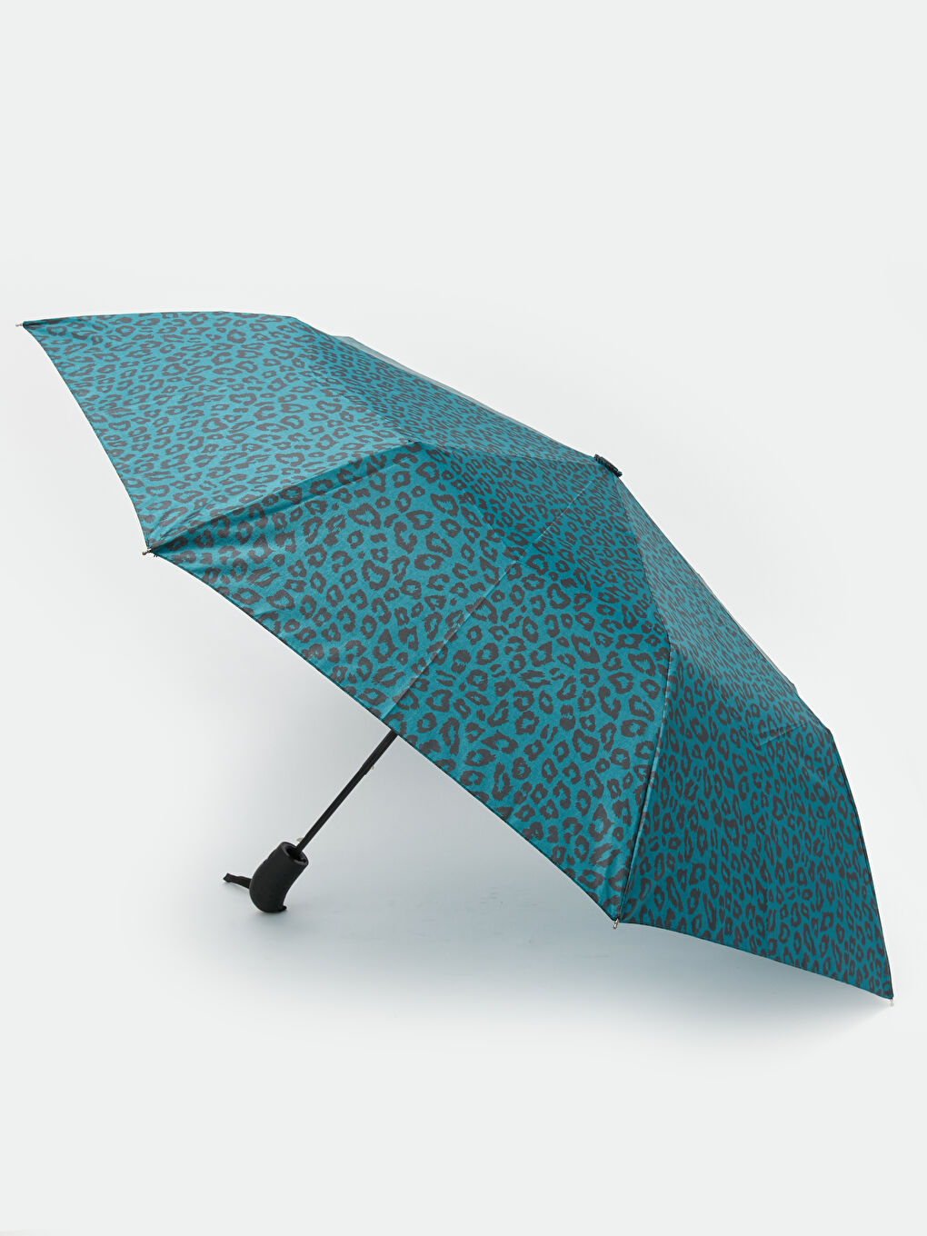 Karışık Leopar Desenli Kılıflı Otamatik Kadın Şemsiye