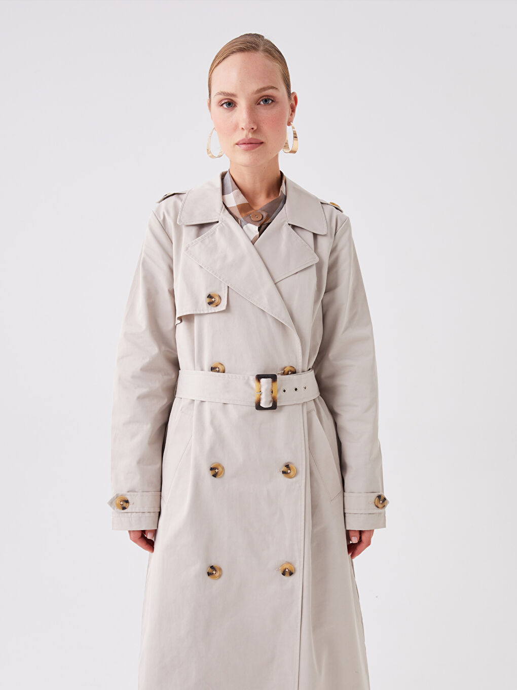 Trenci Pentru Femei Cu Guler Tip Jachetă-1