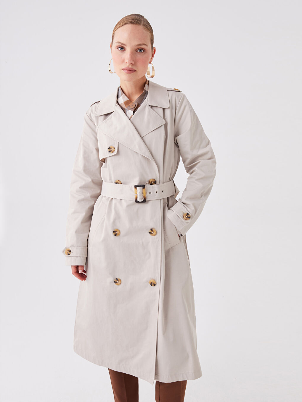 Trenci Pentru Femei Cu Guler Tip Jachetă-2