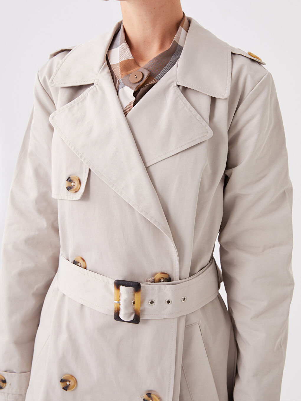 Trenci Pentru Femei Cu Guler Tip Jachetă-3