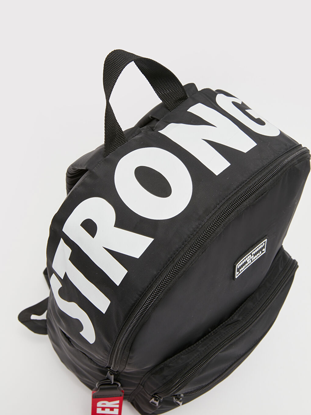 Siyah Yazı Baskılı Erkek Sırt Çantası-5