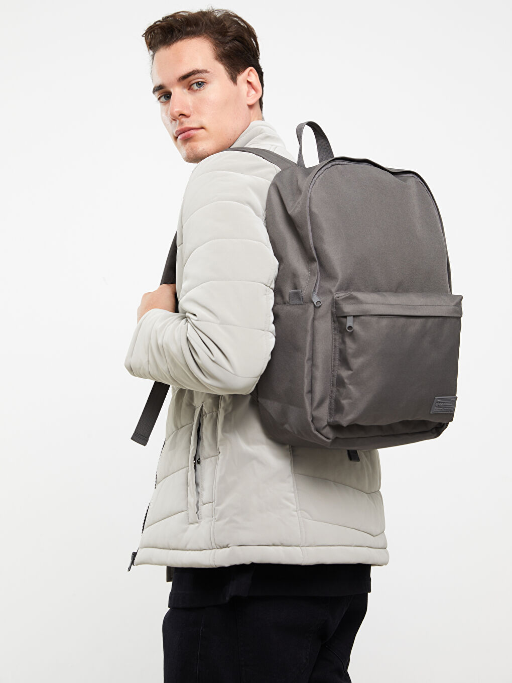 Gri Laptop Bölmeli Erkek Sırt Çantası