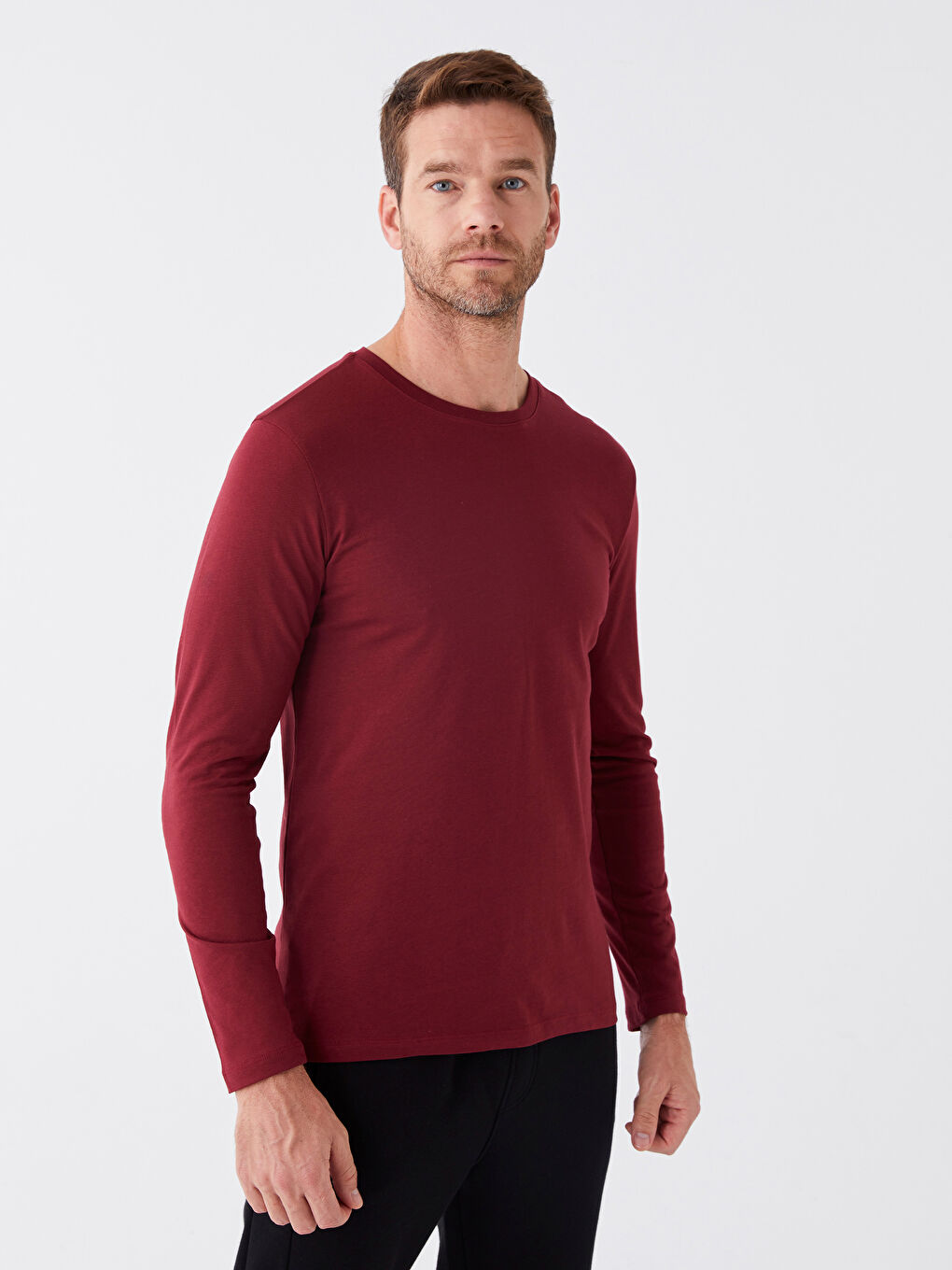 Crew Neck Long Sleeve Men's Vest