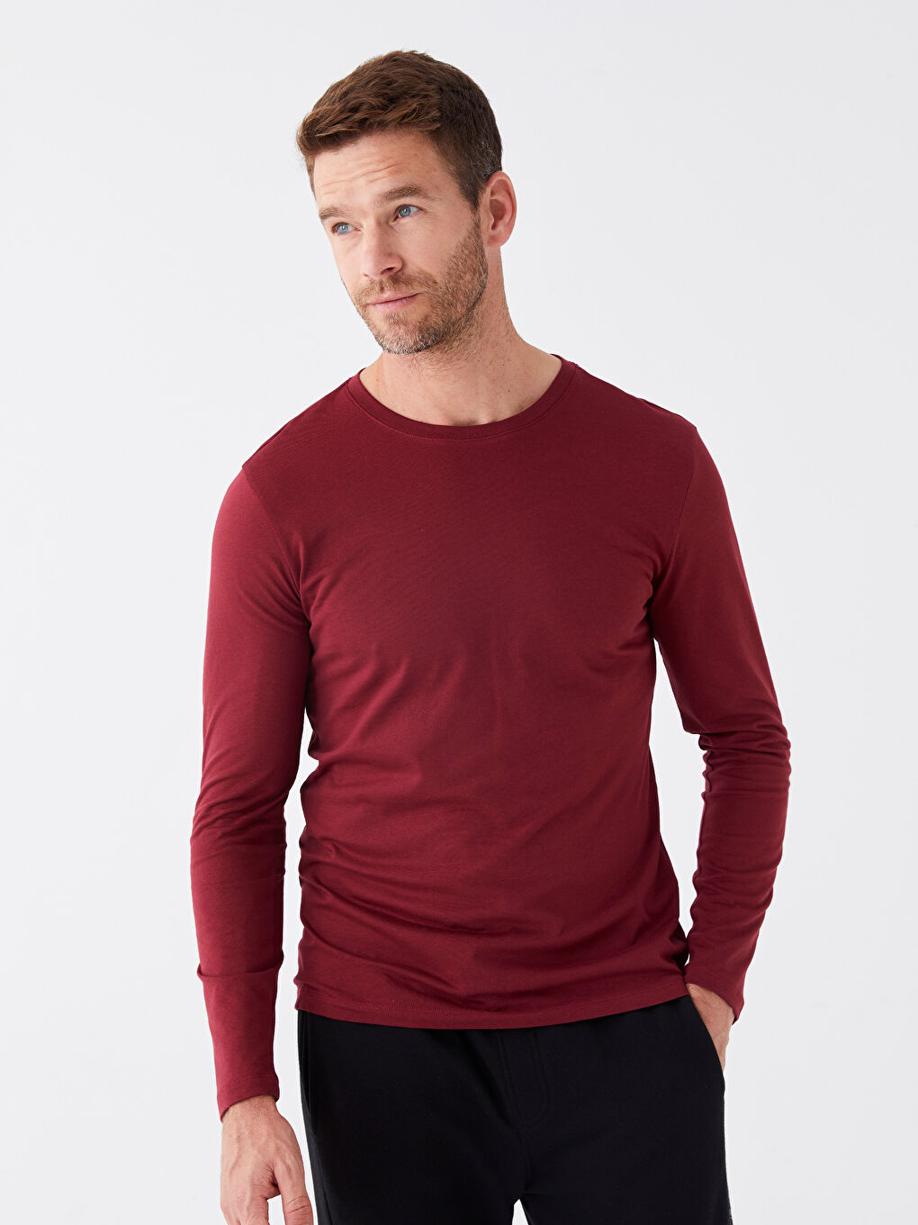 Crew Neck Long Sleeve Men's Vest-1