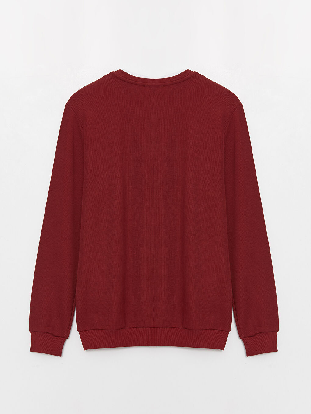 LCWAIKIKI Classic Bordo Bisiklet Yaka Uzun Kollu Erkek Sweatshirt - 6