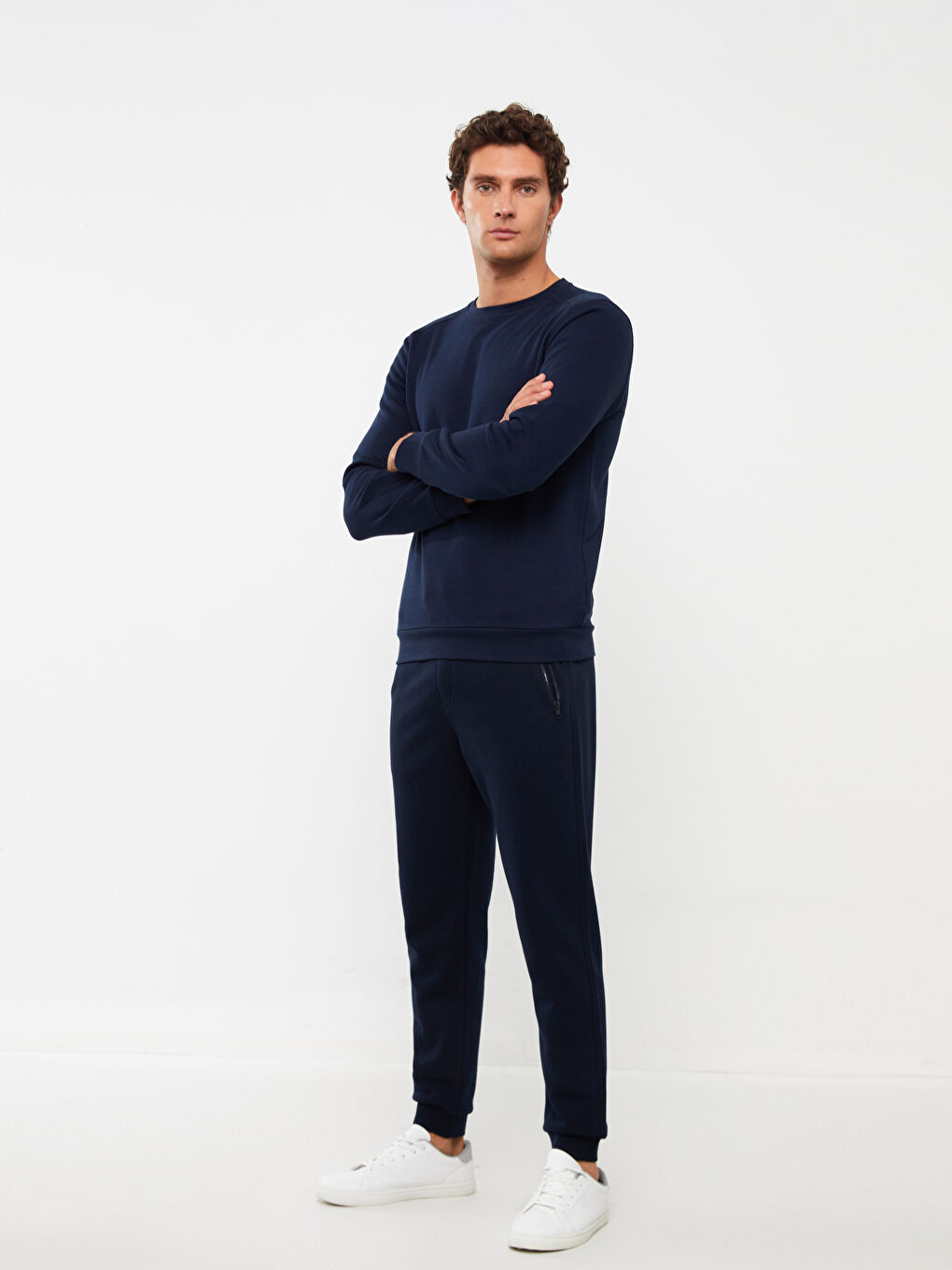 Pantaloni de trening groși cu croială standard pentru bărbați-2