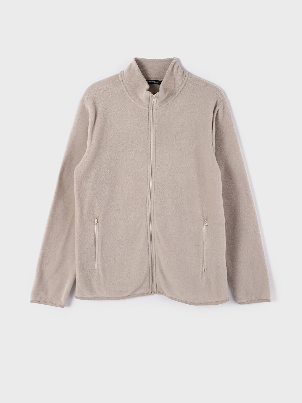 Funnel Neck Long Sleeve Men's Polar Cardigan