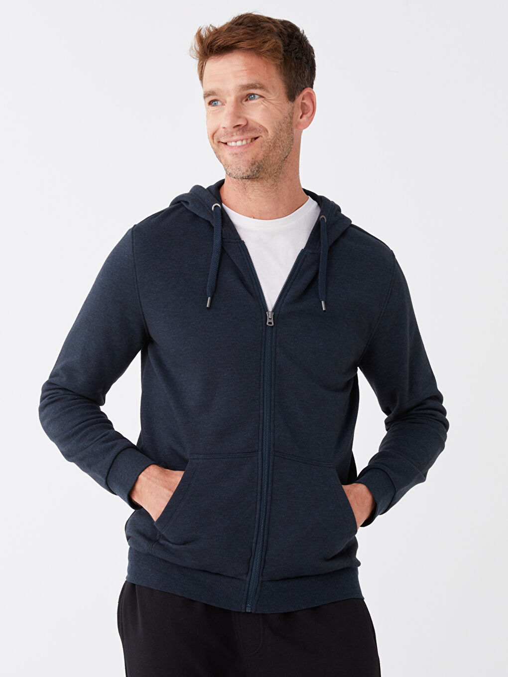 LCWAIKIKI Classic Kapuzensweatshirt mit Langarm für Herren, dick, mit Reißverschluss -W31657Z8-LAJ