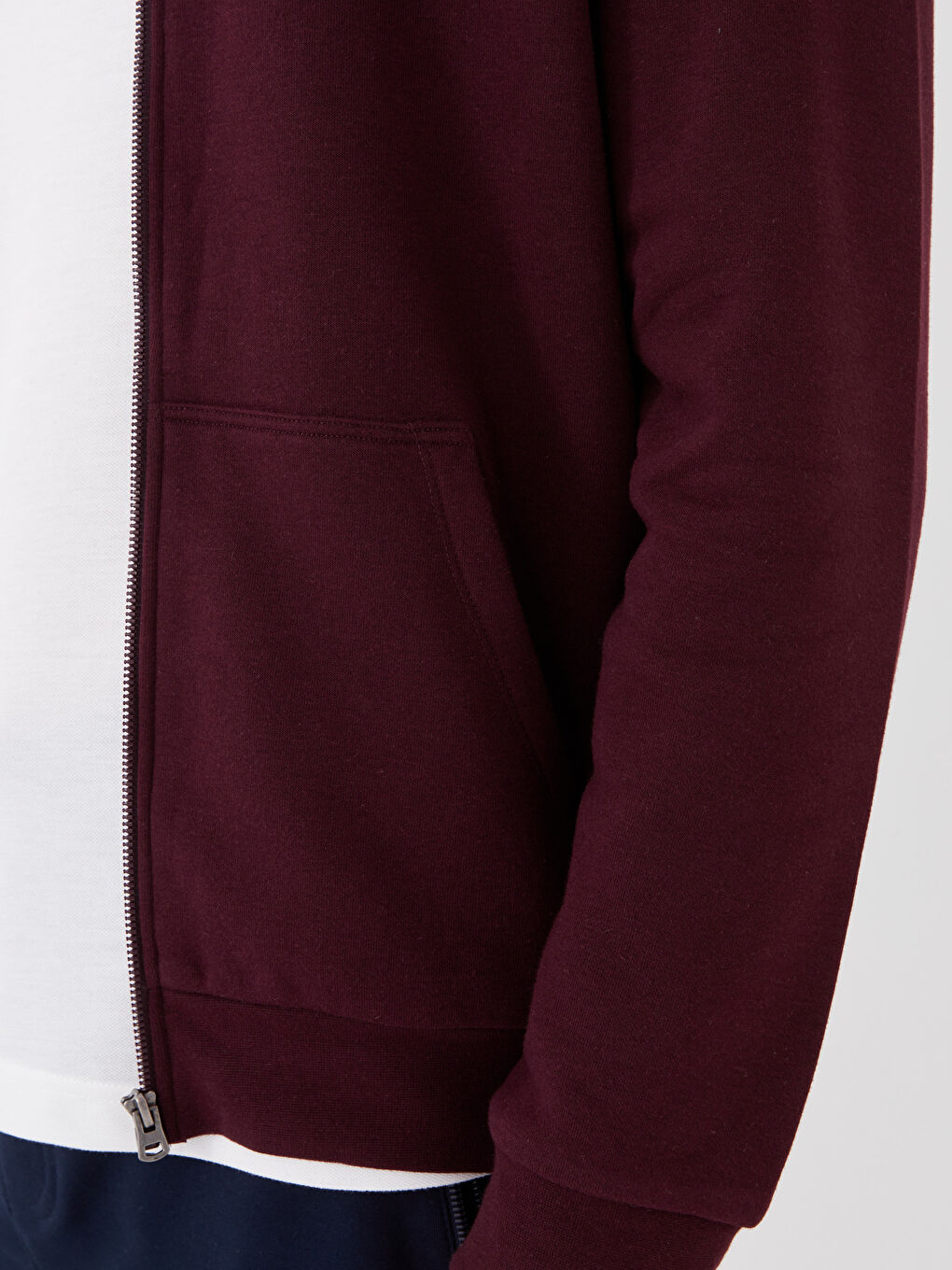 Hooded Long Sleeve Men's Thick Zip-Up Sweatshirt-3