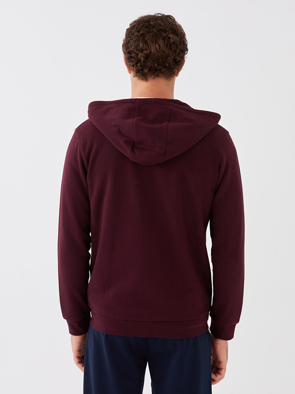 Hooded Long Sleeve Men's Thick Zip-Up Sweatshirt-4