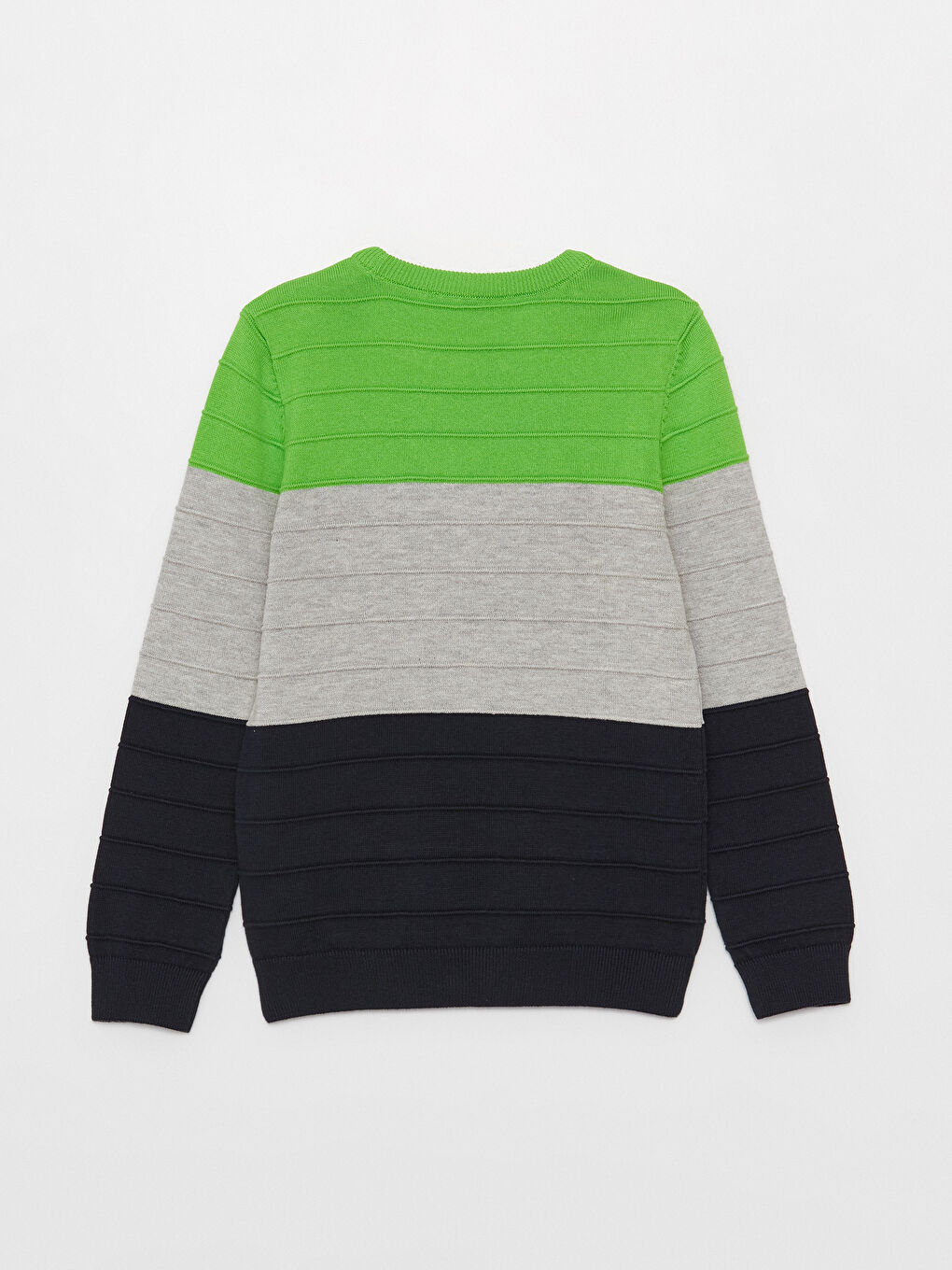 Crew Neck Color Block Long Sleeve Boys' Knitwear Sweater -W31664Z4-LFT