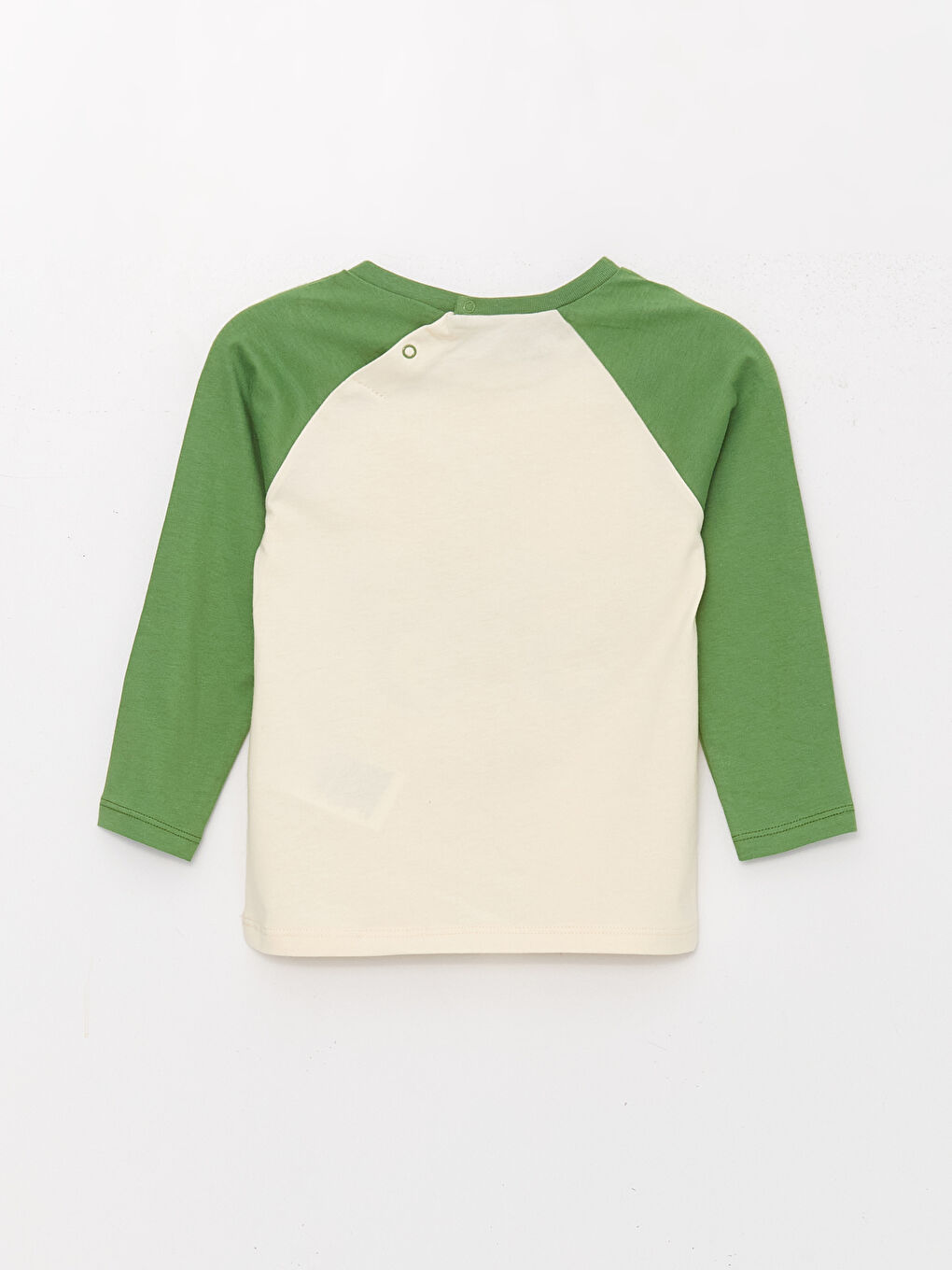 Ekru Bisiklet Yaka Uzun Kollu Erkek Bebek Pijama Takımı-2