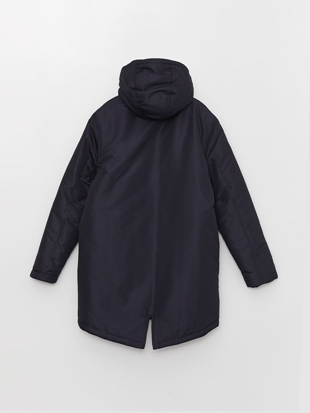 Lacivert Standart Kalıp Kapüşonlu Erkek Mont-7