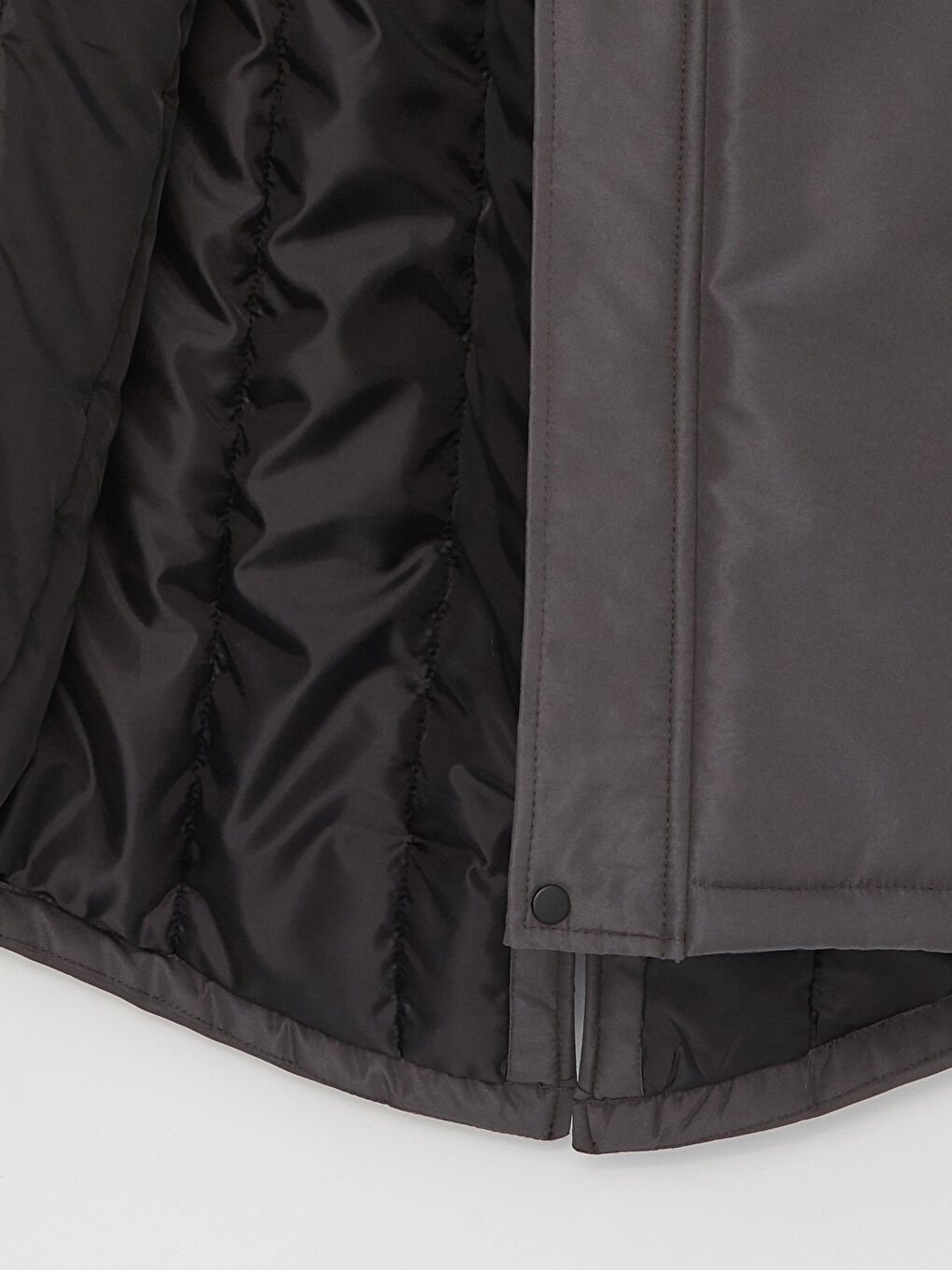 Antrasit Standart Kalıp Kapüşonlu Erkek Mont-8