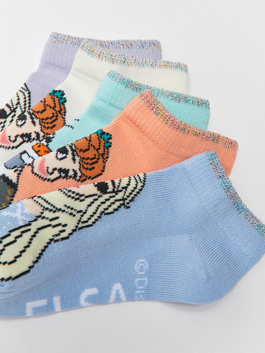 Frozen Patterned Girl Booties Socks 5-Pack-2