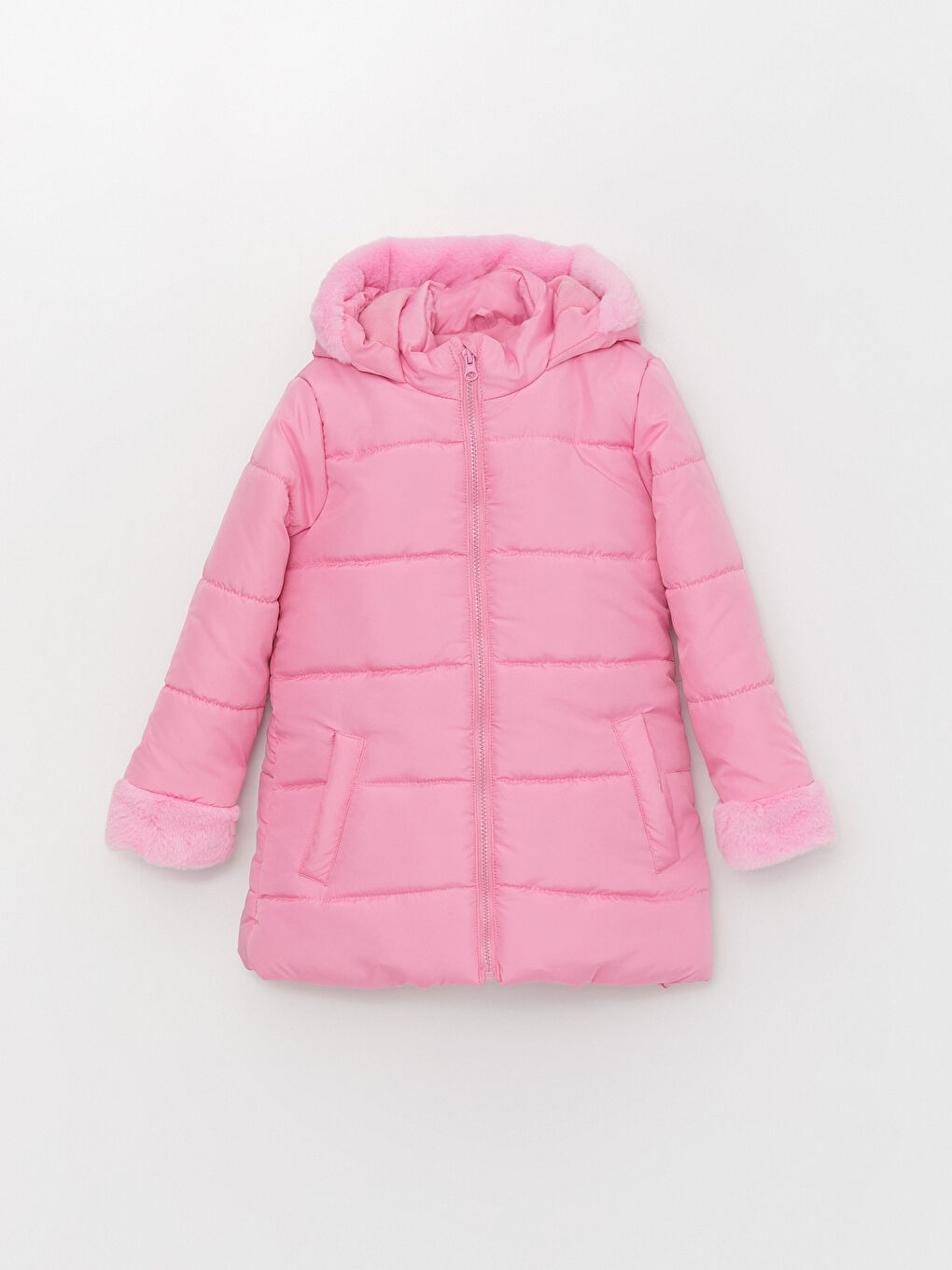 LCW ECO Kapüşonlu Basic Kız Çocuk Mont