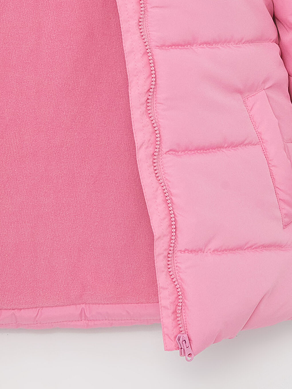 Pembe Kapüşonlu Basic Kız Çocuk Mont-2