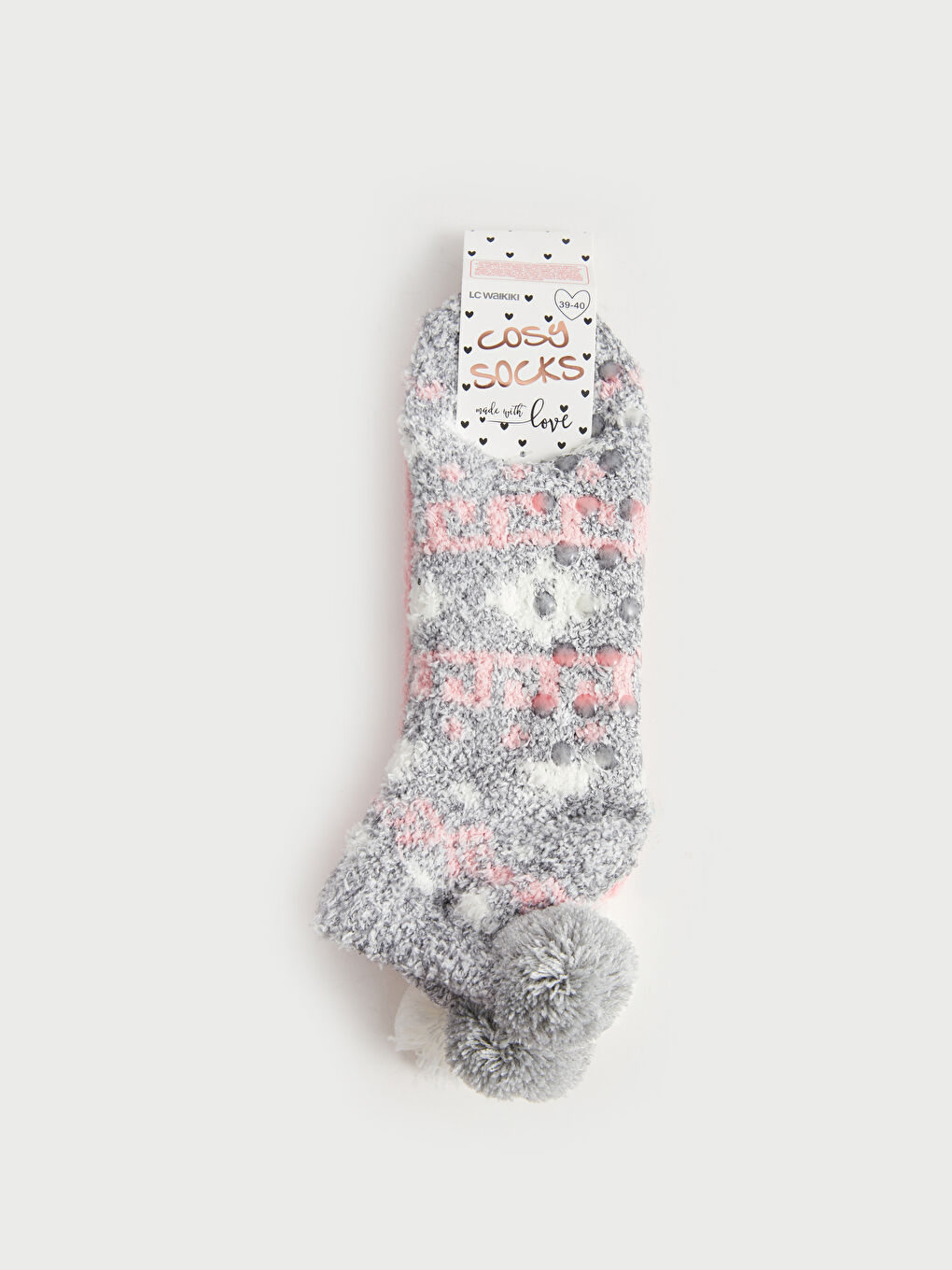 LCW DREAM Wool Blend Non-Slip Sole Patterned Women's House Socks 2-Pack -W31821Z8-H0M