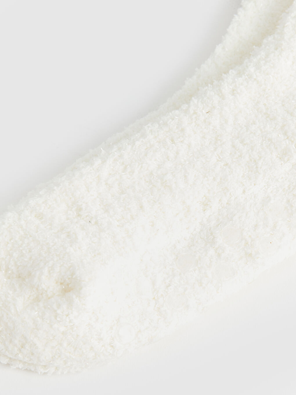 Beyaz Simli Kaydırmaz Tabanlı Kadın Ev Çorabı-3