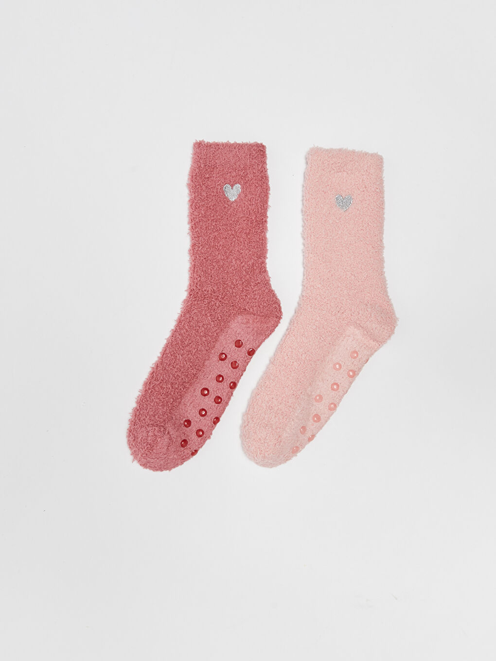 LCW DREAM Heart Embroidered Women's Home Socks 2-Pack -W31841Z8-GVS