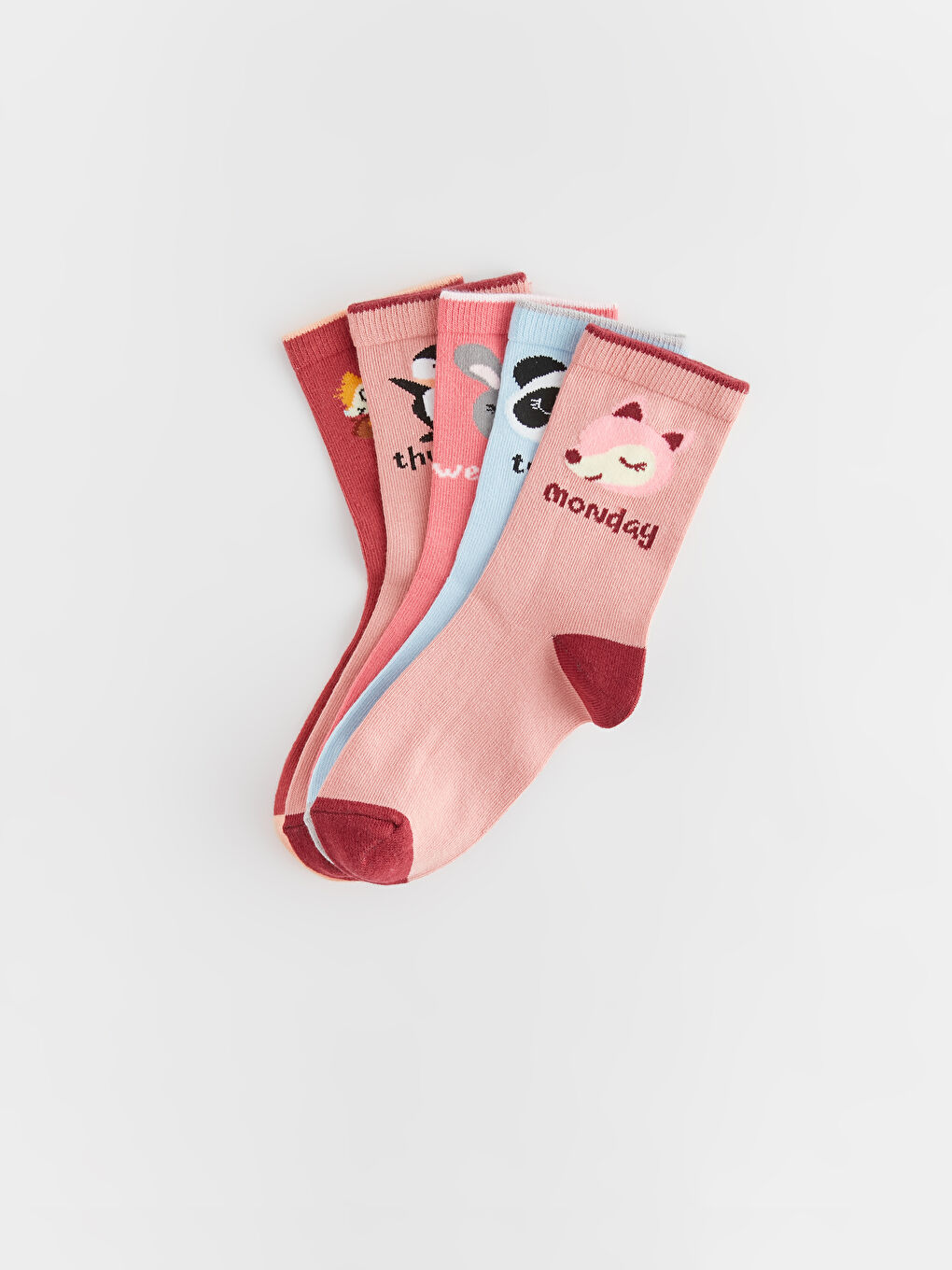 Узорчатые носки до щиколотки для девочек, комплект из 5 штук-1