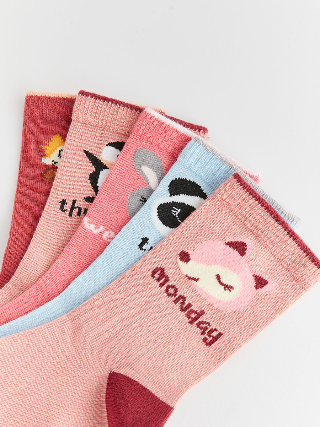 Узорчатые носки до щиколотки для девочек, комплект из 5 штук-2