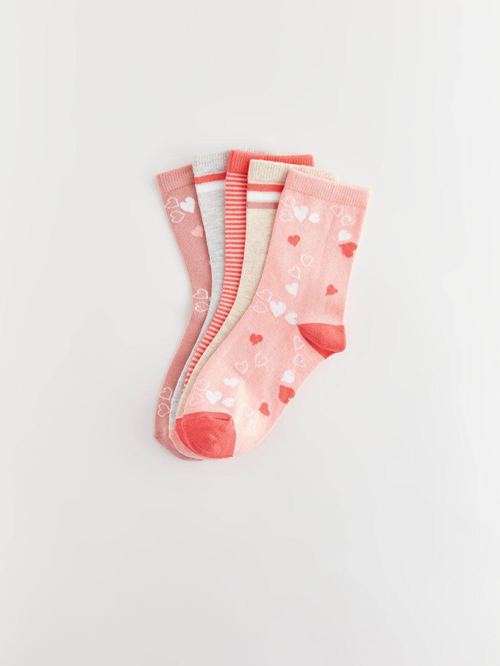Patterned Girls' Ankle Socks 5 Pack-1