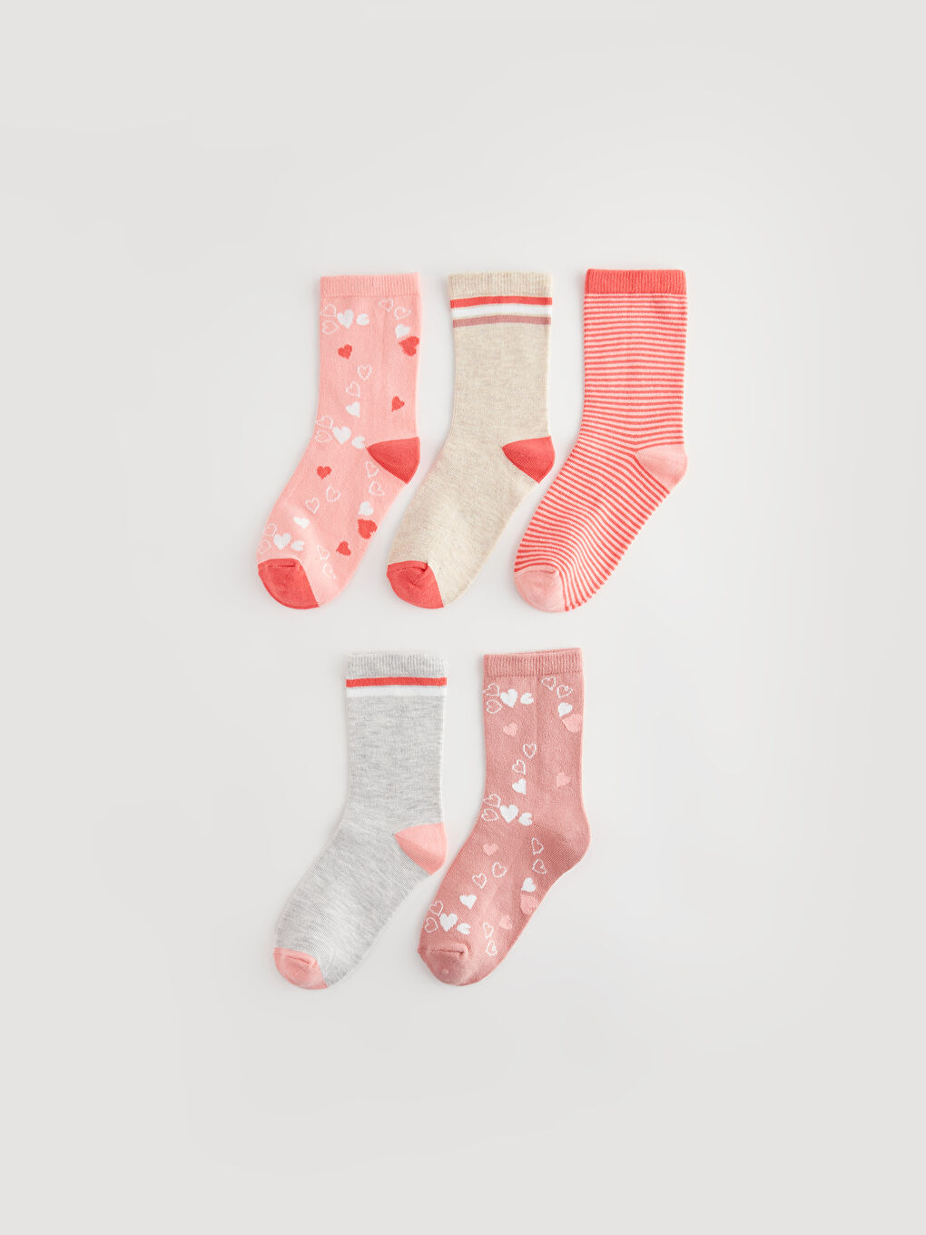 Patterned Girls' Ankle Socks 5 Pack