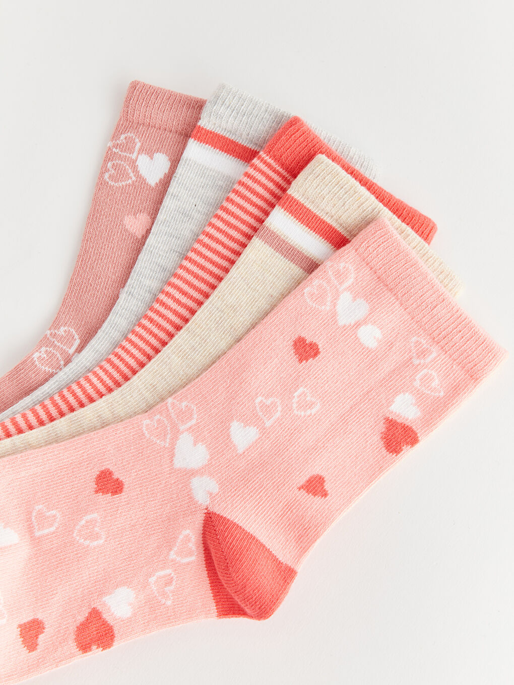 Patterned Girls' Ankle Socks 5 Pack-2