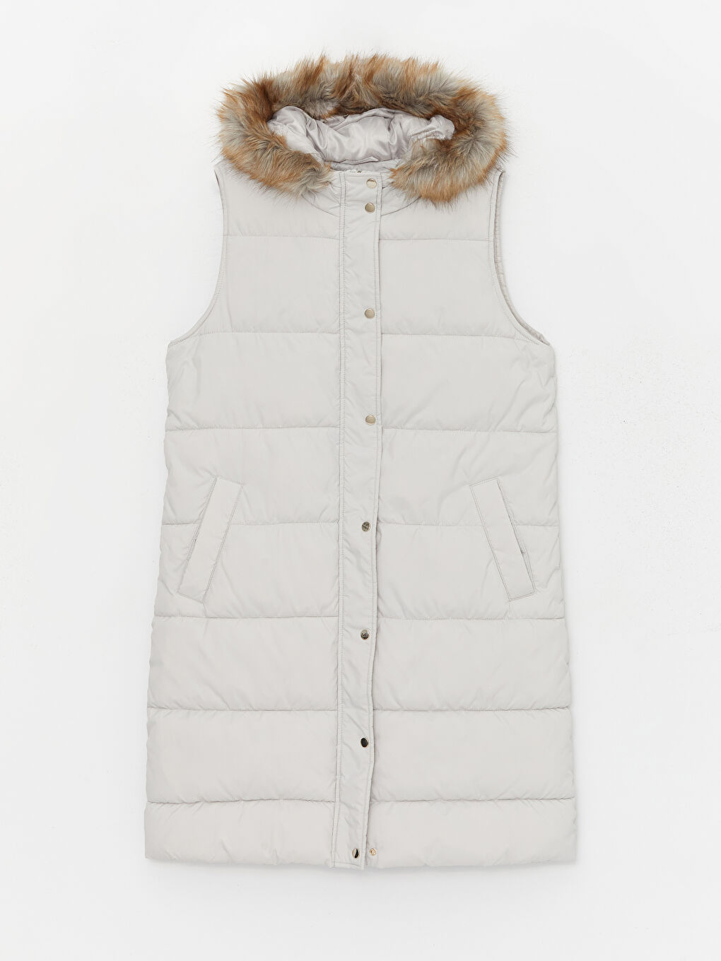 Women's Hooded Plain Puffer Gilet-6