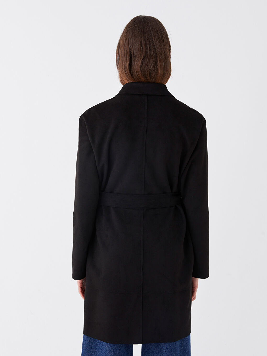 LCWAIKIKI Classic Jacket Collar Plain Suede Women's Trench Coat -W31885Z8-CVL