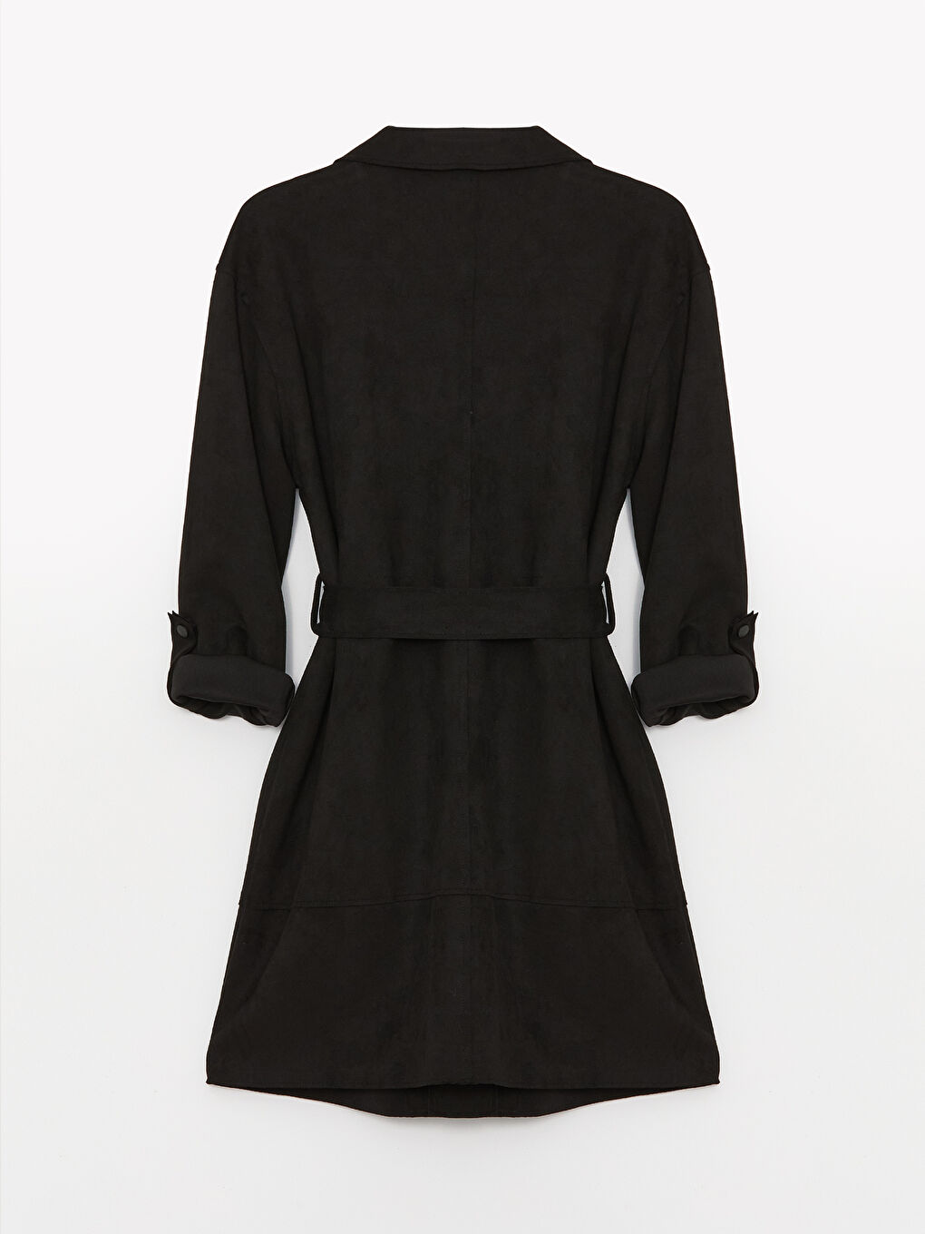 LCWAIKIKI Classic Jacket Collar Plain Suede Women's Trench Coat -W31885Z8-CVL