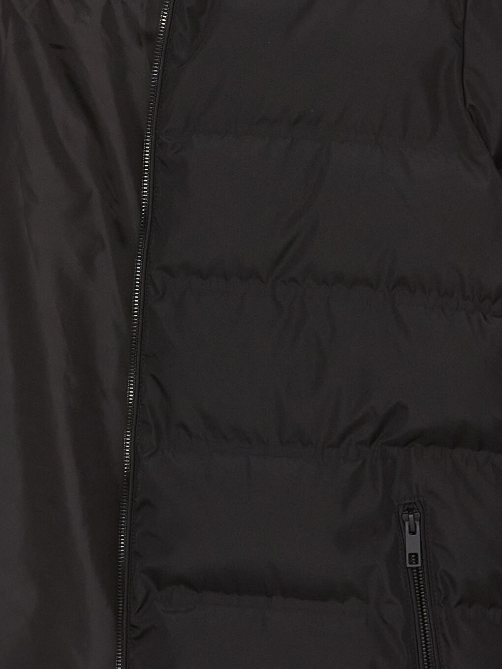 Siyah Standart Kalıp Kapüşonlu Erkek Şişme Mont-7