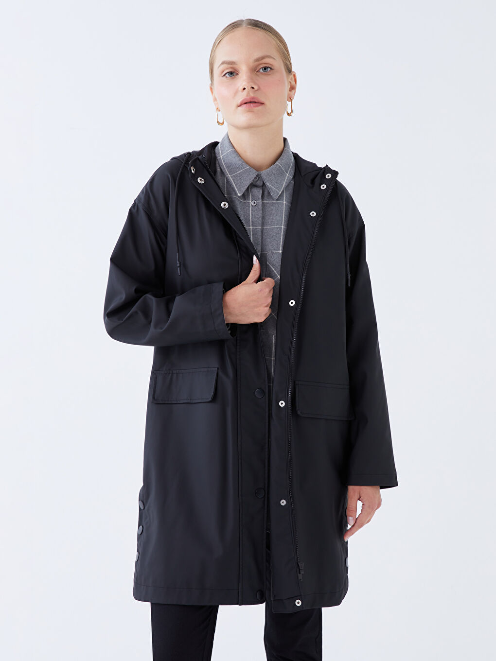 معطف نسائي عادي بقبّ-1