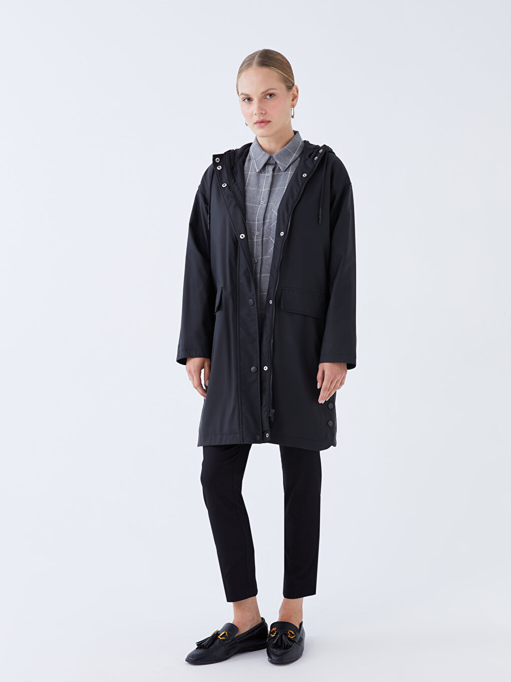 معطف نسائي عادي بقبّ-2