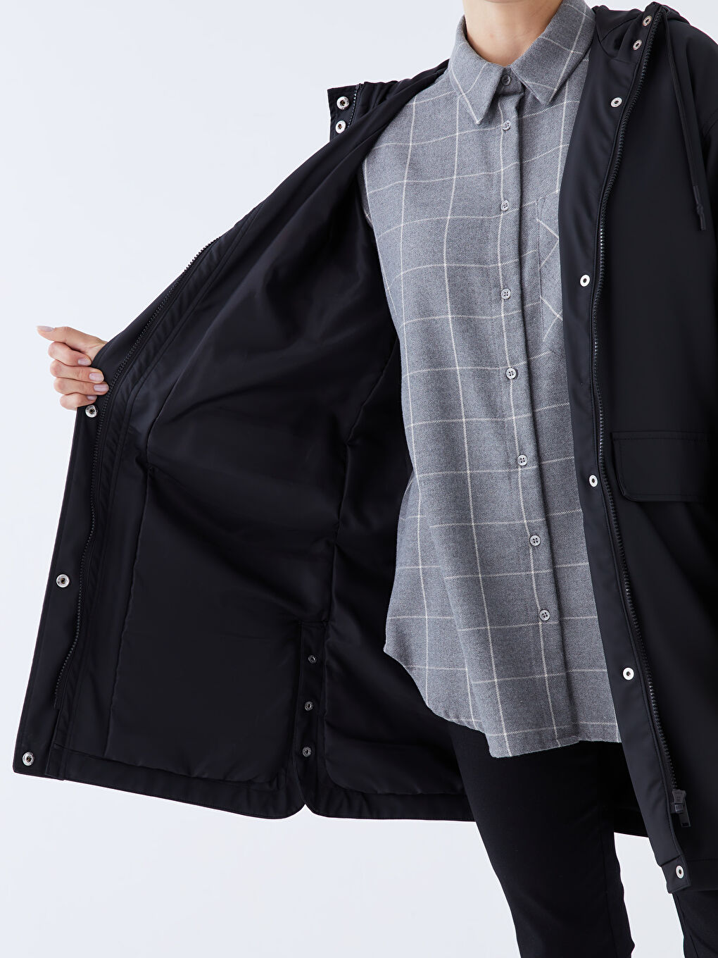 معطف نسائي عادي بقبّ-4