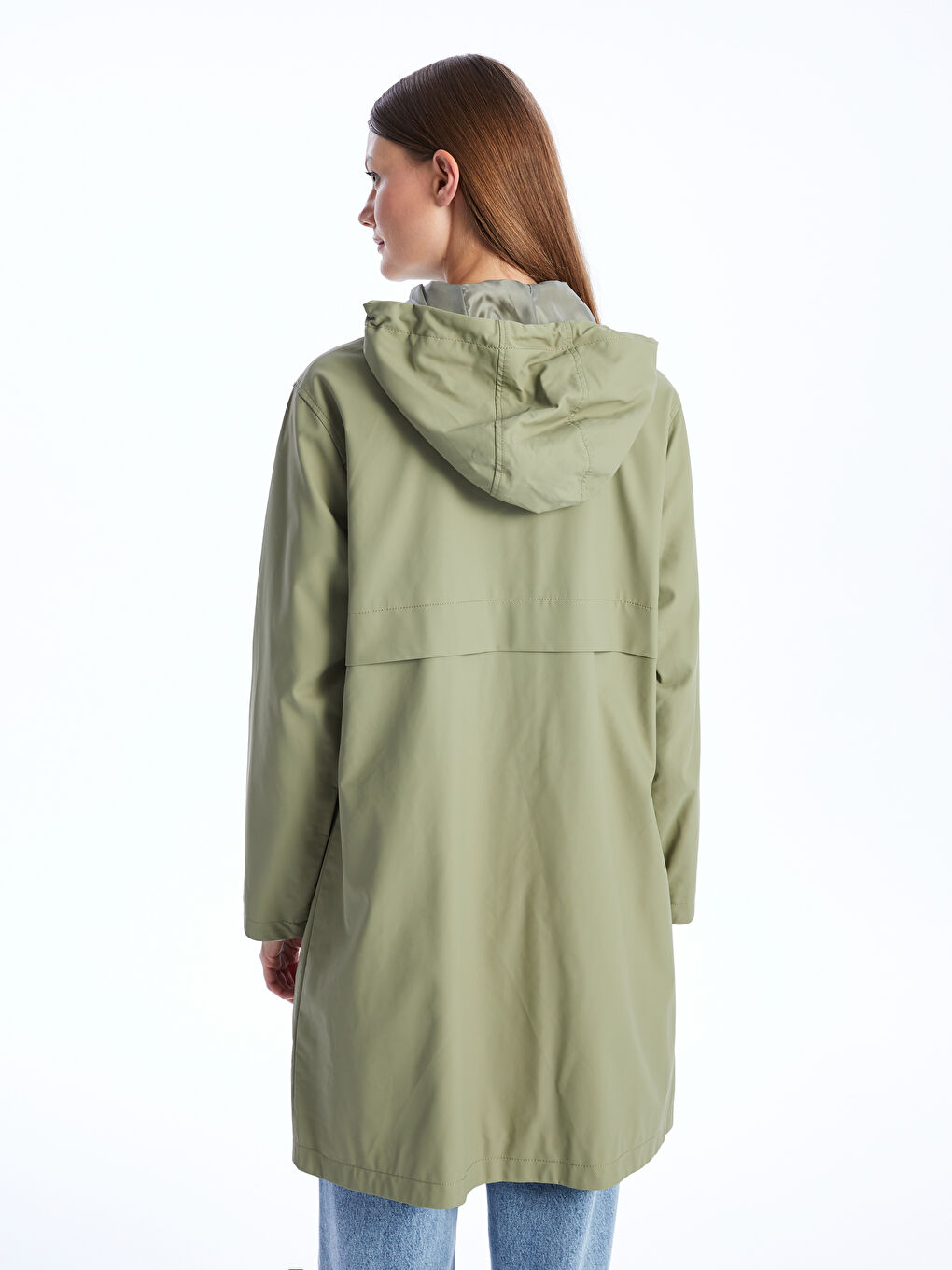 معطف مطر بسيط بقبّ نساء-5