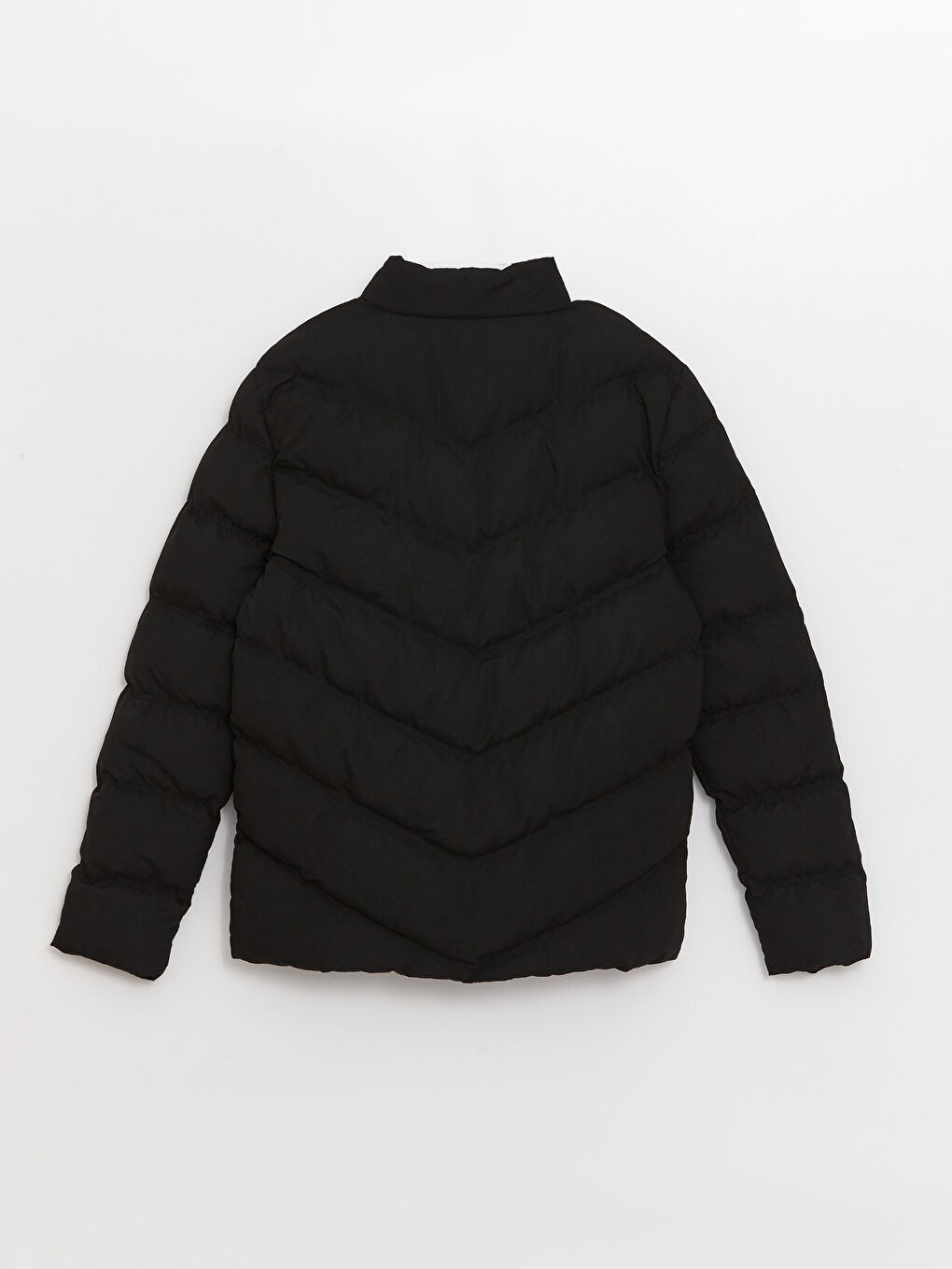 Siyah Slim Fit Dik Yaka Erkek Şişme Mont-6