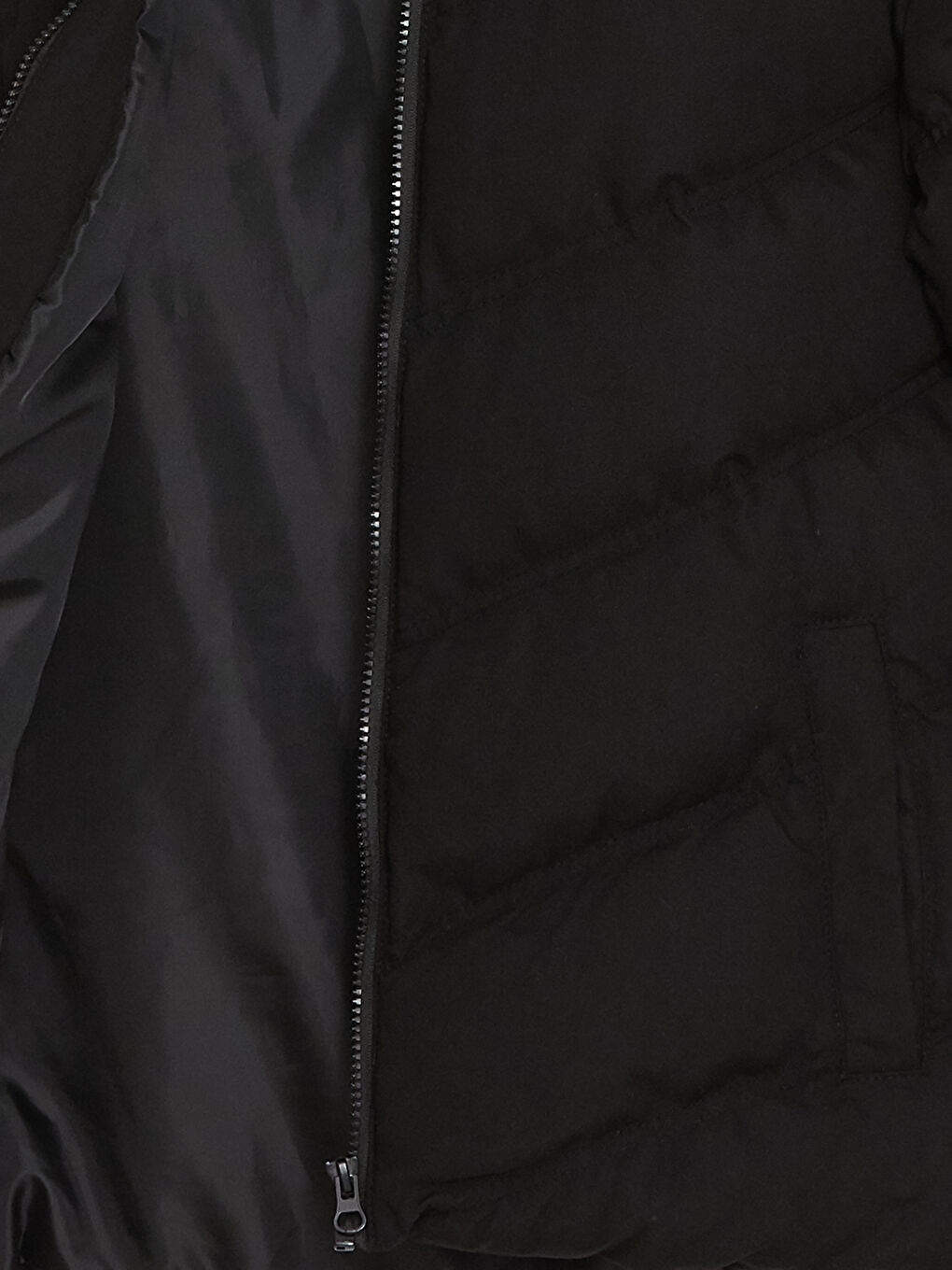 Siyah Slim Fit Dik Yaka Erkek Şişme Mont-7