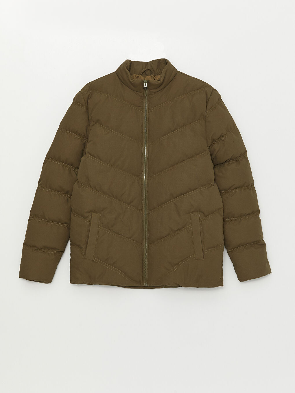 Slim Fit Funnel Neck Men's Puffer Coat-8