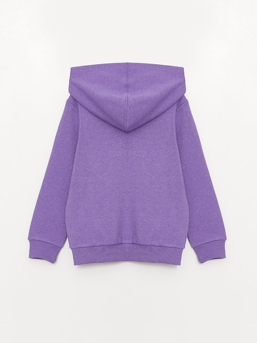 LCW Kids Mor Melanj Kapüşonlu Basic Uzun Kollu Kız Çocuk Fermuarlı Sweatshirt - 1